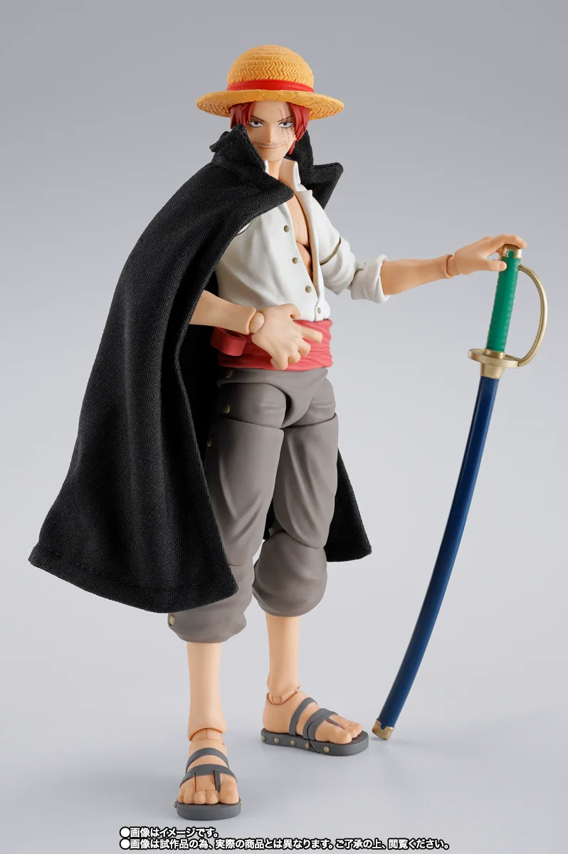 Original BANDAI S.H.Figuarts One Piece Shanks Monkey D Luffy Anime Figure Toys SHF PVC Model Collection Action Figurine Doll