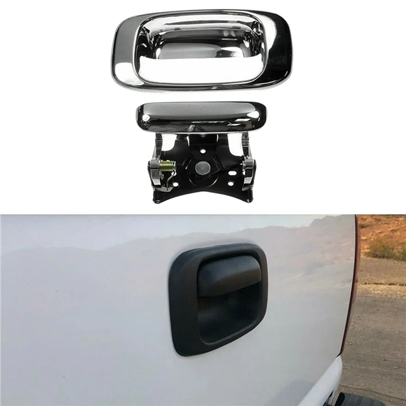 

Chrome Rear Tailgate Handle Chrome Bezel Kit For Chevy Silverado GMC Sierra 1999-2006 15997911 15228539 15228541 15228540