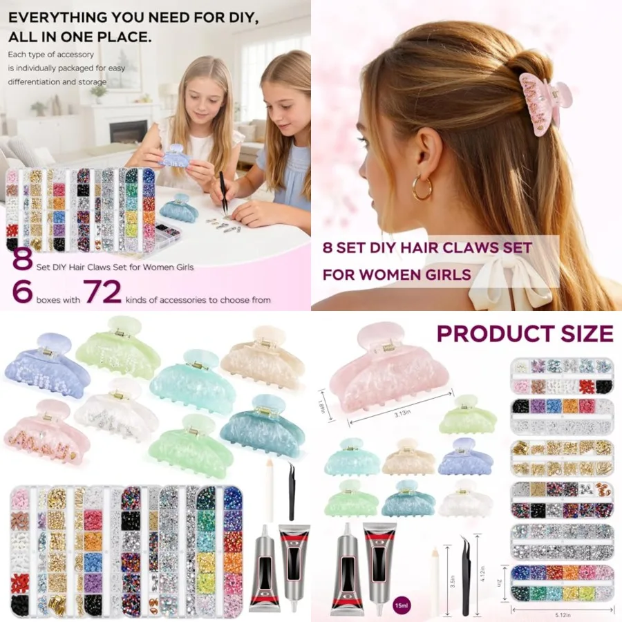 DIY Acrylic Hair Claw Clips Making Kit