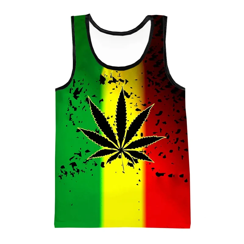 

New Weeds Leaf Tank Tops 3D Printed Tank Top For Men Casual Sleeveless Shirts Streetwear Loose Quick-dry Basketball Vest Top