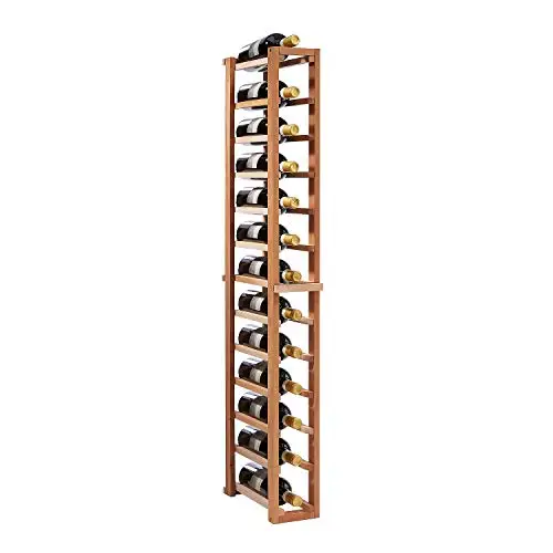 N'FINITY Stackable 4 Foot Wine Rack - 1 Column - Solid Mahogany - 12 Bottle Capacity- Stylish Durable Wine Rack Home