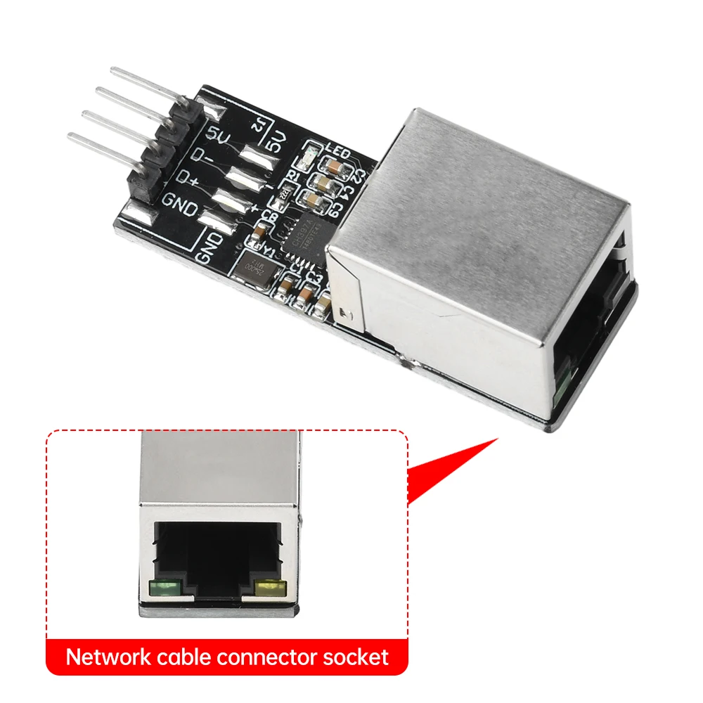 Type-C USB to RJ45 Ethernet Port Network Ethernet Interface Module CH397A Module IPv4/IPv6 RISC-V Processor Ethernet Controller