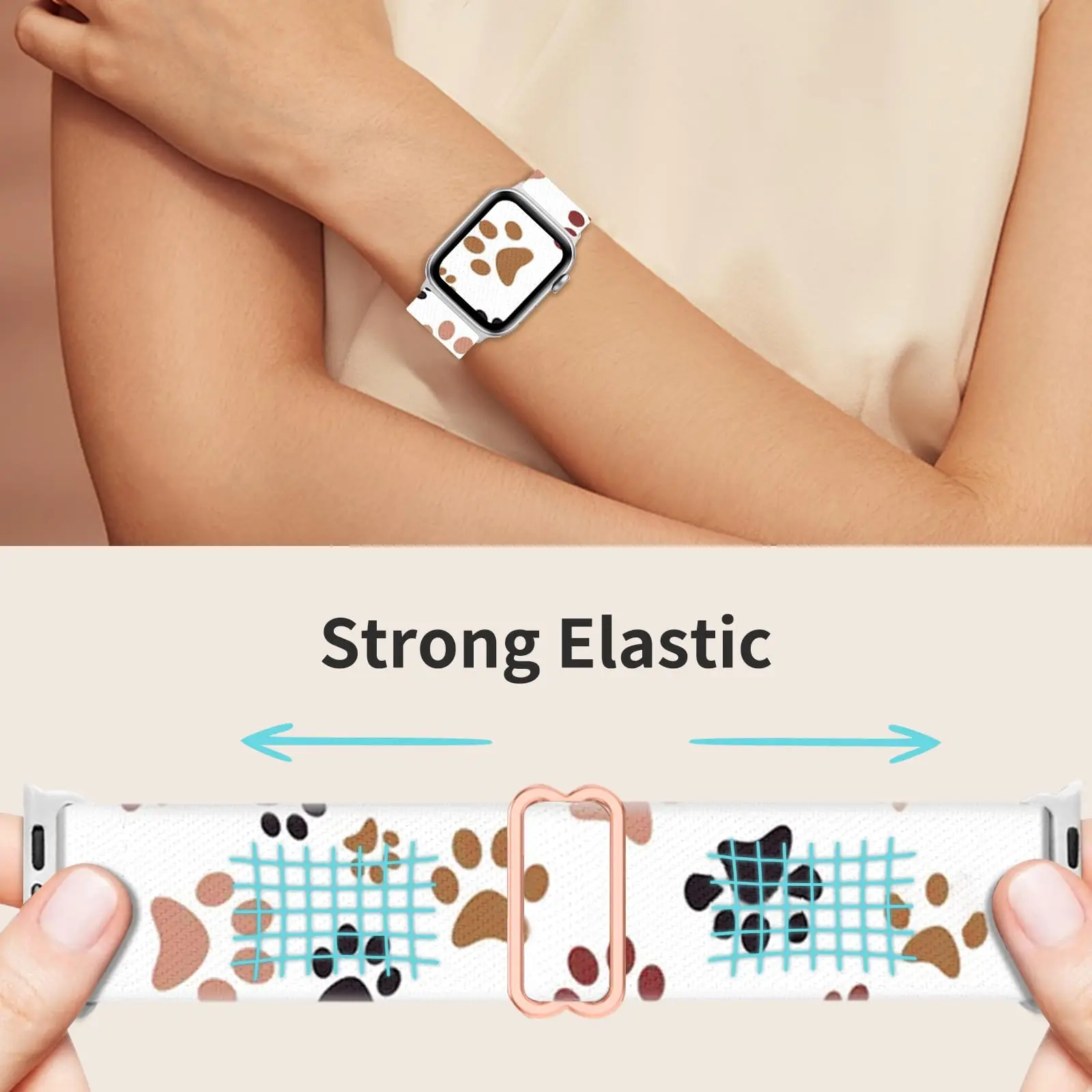 Stretchy Band Compatible For Apple Watch 38mm 40mm 41mm 42mm 44mm 45mm 49mm for Women,For iWatch Series 9 8 7 6 SE 5 4 3 2 1 - view 3