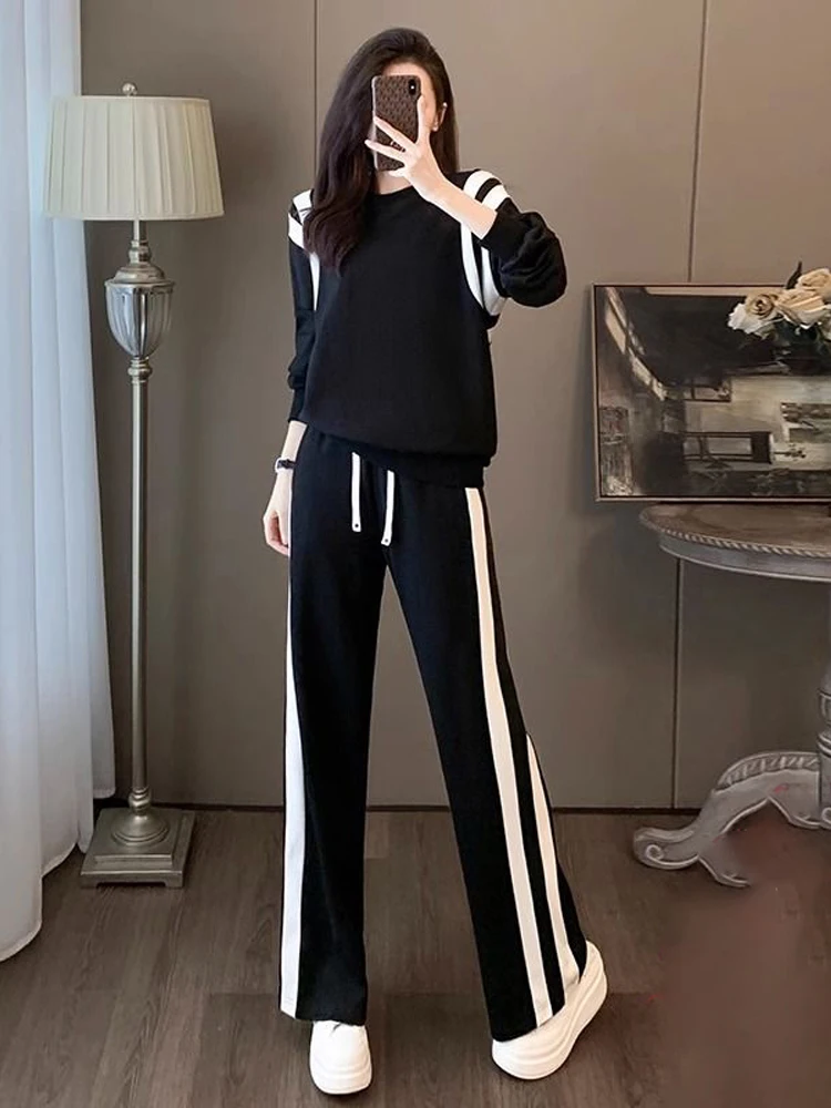 

Casual Sportswear Set Women's Hoodie Wide Leg Pants Two Piece Suite Spring 2026 New Arrival Ele Feel High End Sensation