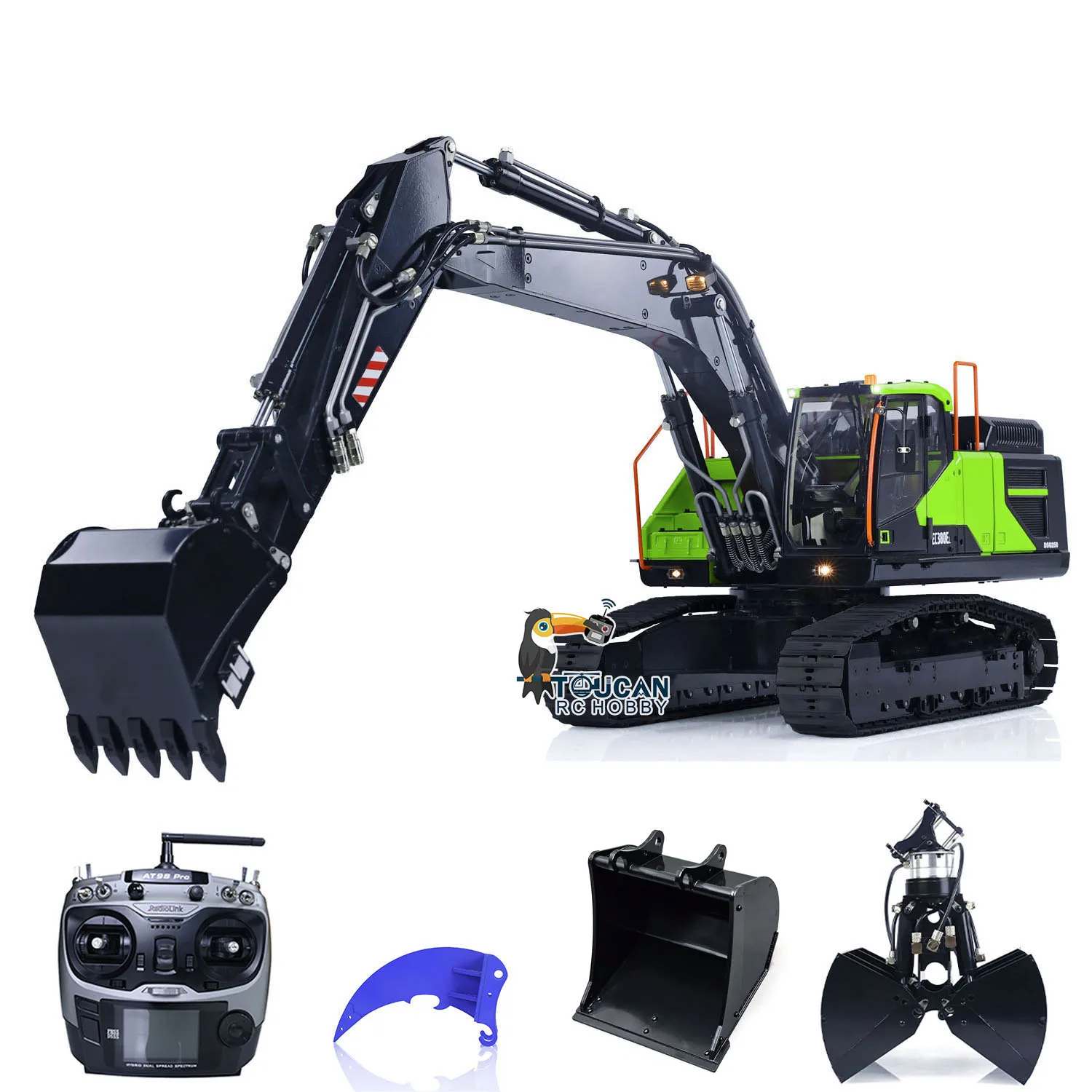 

EC380 RC Hydraulic Excavator 1/14 Tracked Toys Remote Control 2 Arms Digger Finished Trucks Engineering Car Vehicles Model