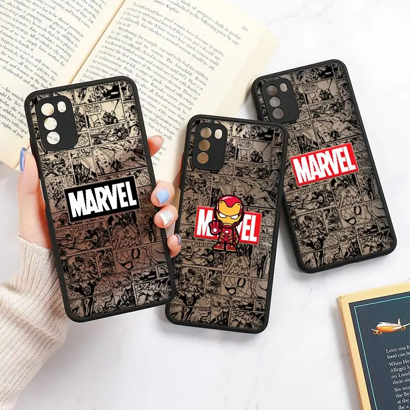 Avengers Mi 11 Lite 5G NE Cases For Xiaomi 12 12T Pro 11T 9 10 Lite Cover POCO X3 NFC F3 M3 M4 Matte Funda Marvel Comics Ironman