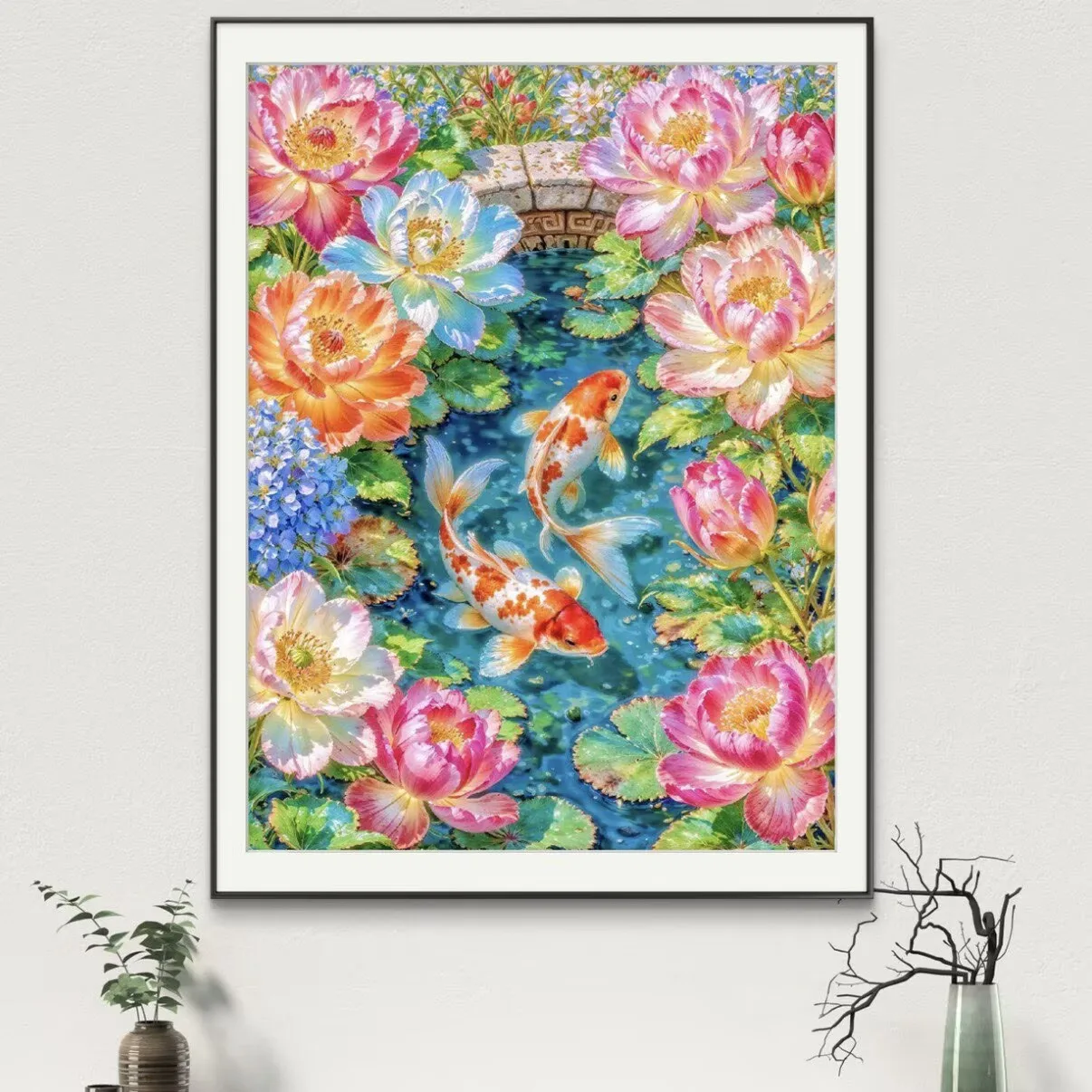 

Набор для вышивания крестиком 9CT 14CT с принтом рыбок, рукоделие для дома, декор, поделки, с иглами и нитками