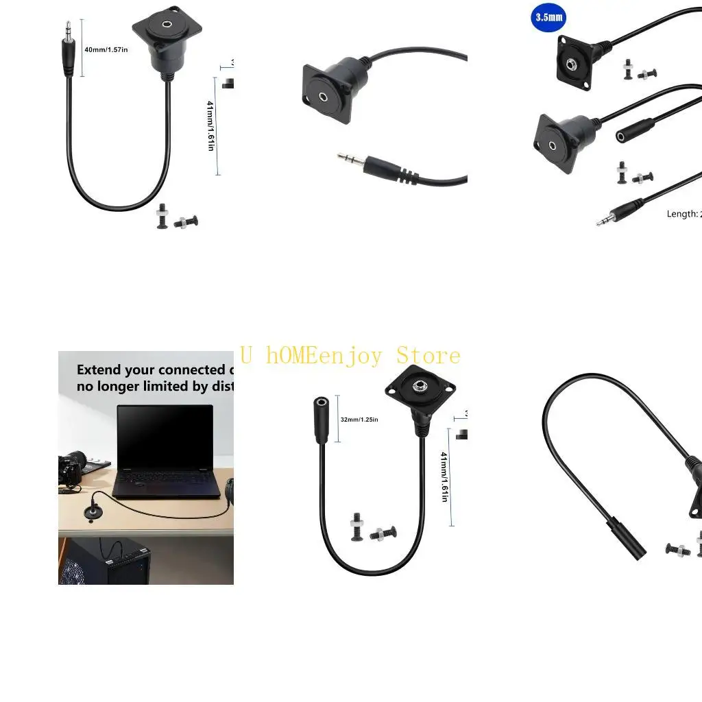 

B0KF 3,5 мм фиксированный водонепроницаемый кабель TRS с резьбой 1/8 штекер/мама для крепления стереосистемы