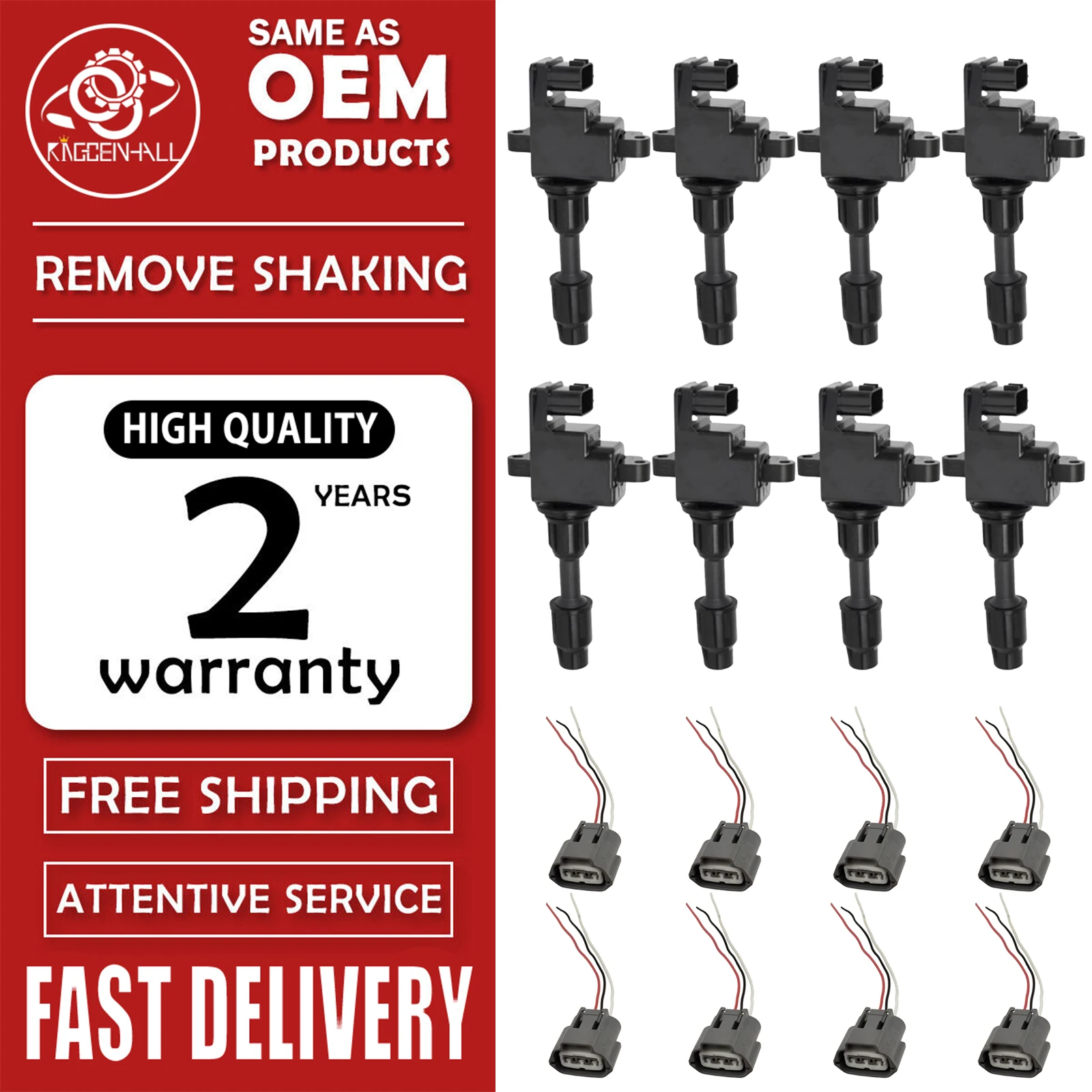 

New Ignition Coil Compatible with NISSAN CEDRIC Y32 WY32 Y34 V8 4.1L Replacement Of 224483H000 22448-6P000 26020196