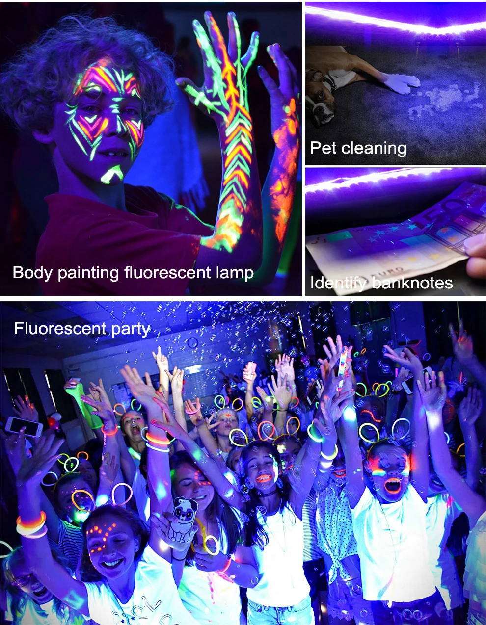 UV LED Strip Light DC5V 5050 SMD 0.5M 1M 2M Backlight Purple USB UV LED Ribbon Ultraviolet Backlight  for DJ Fluorescence