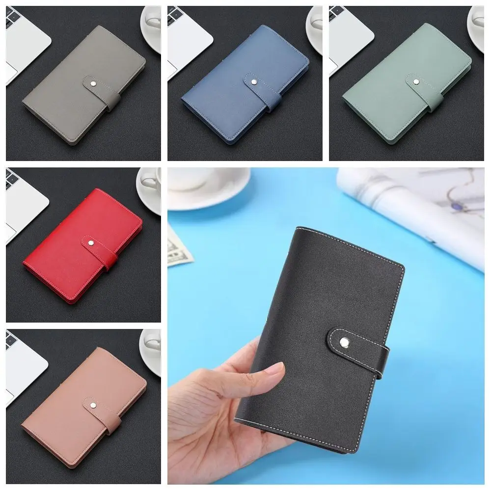 

96 Bits Solid Color Card Bag Money Saving Binder Book Savings Challenge Book PU Leather Card Bag Korean Style Clutch Bag