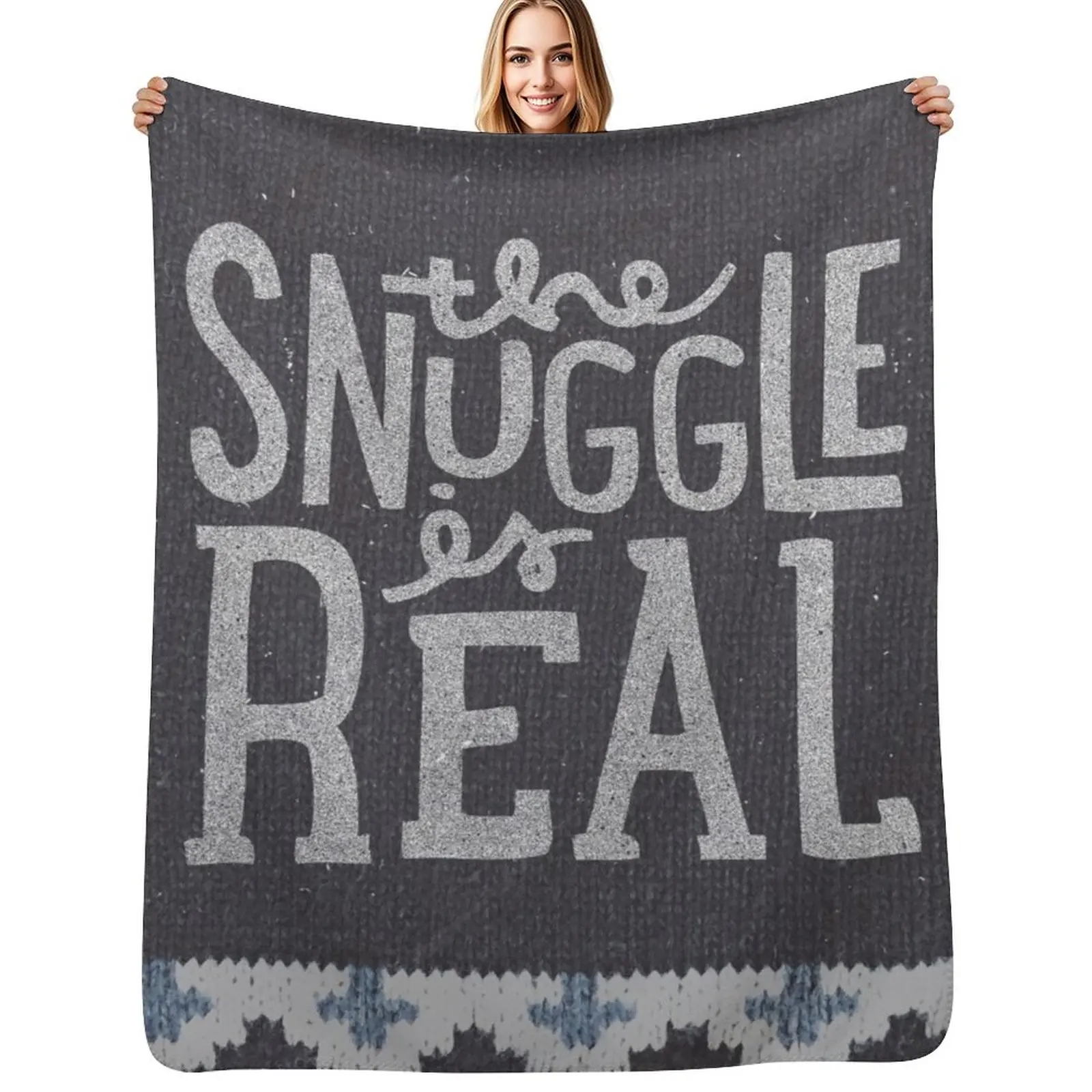 

the SNUGGLE is REAL Throw Blanket Luxurious Soft Fuzzy Blanket for Sofa Bed