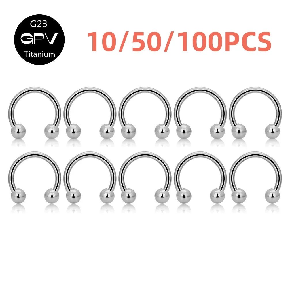 Wholesale G23 Titanium Horseshoe Rings C-Rod Nose Septal Ring Punk Nose Ring Perforated Jewelry Men's and Women's Earrings