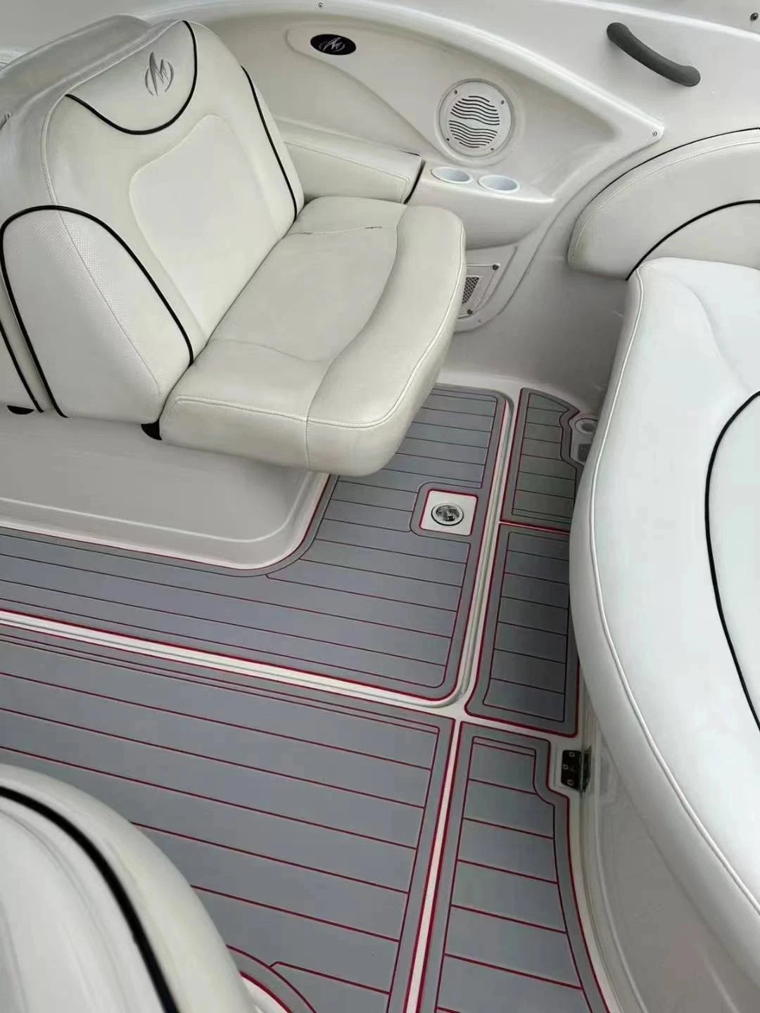 Non-Slip EVA Faux Teak Marine Mat Self-Adhesive 6mm Yacht Cockpit Pad for 2002-2004 Monterey 298 SC Boat Decking Easy Install