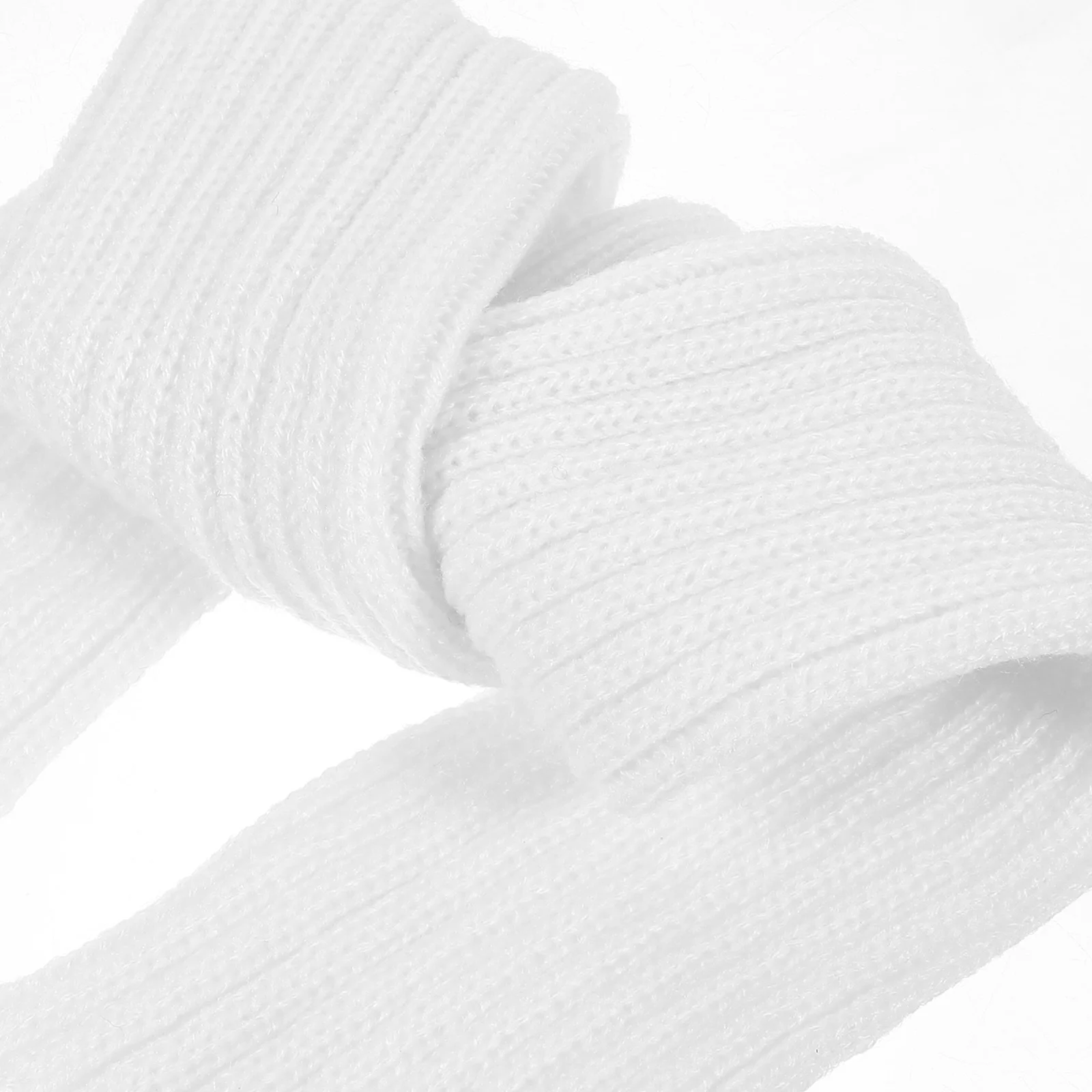 

White 30cm Knit Arm Warmers Half Finger Gloves for Winter Comfortable Supple Material Eco Friendly Protective Covers Moderate