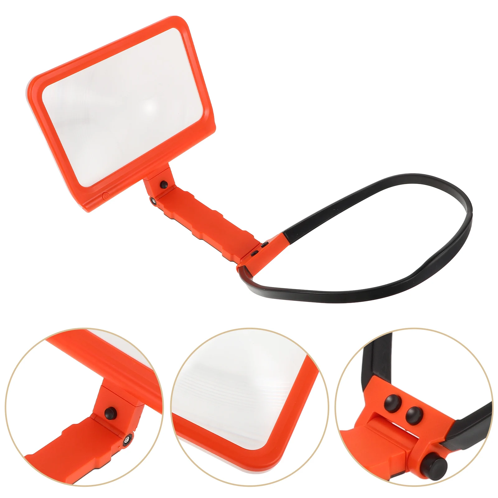 

48Led Tricolor Light 5X Magnifying Glass Neck Hanging Portable Reading Lamp For Seniors Books Newspapers Foldable Design Senior