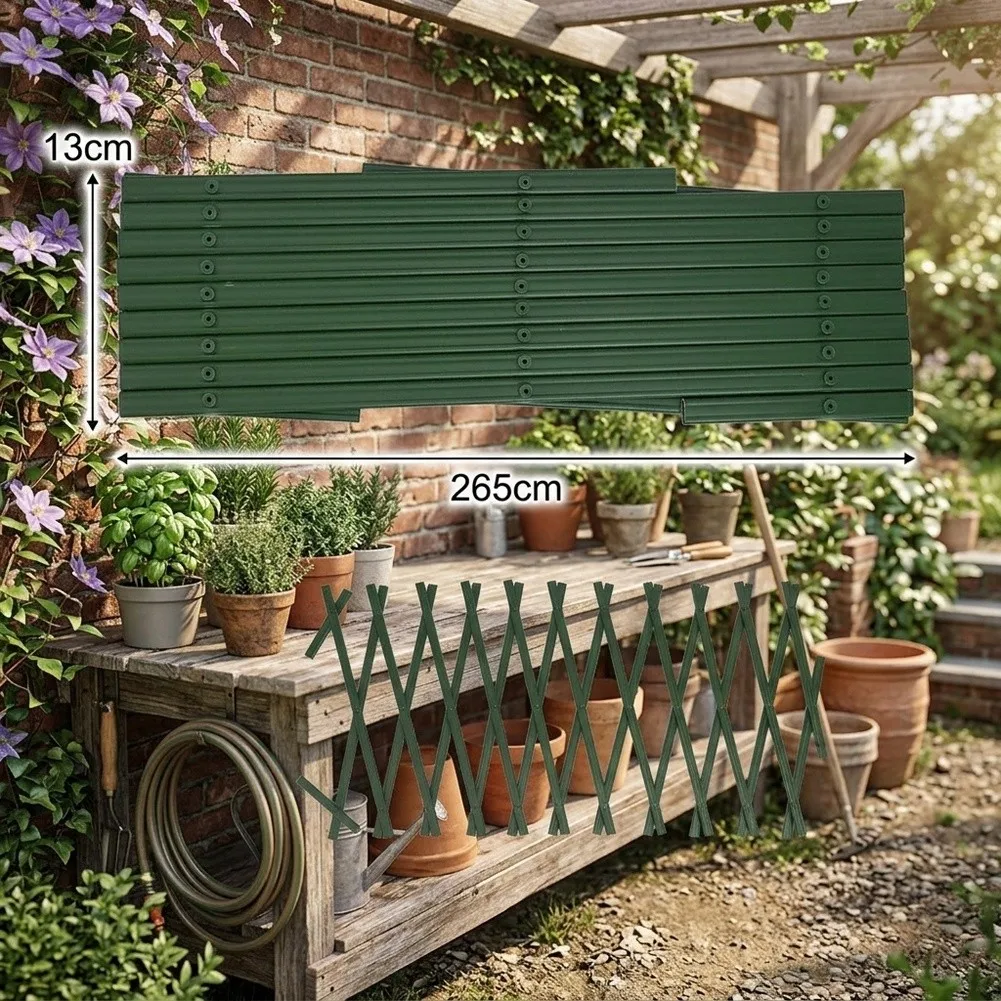 Garden Trellis Constructed from PVC with Expandable Functionality for Climbing Plants Support and Space Definition Needs