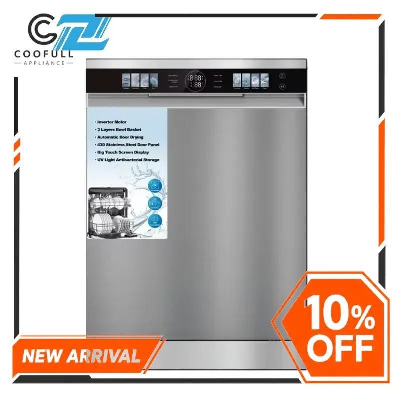 Smart Built In Dishwasher 15 Sets Touch Control Automatic Door Opening Variable Frequency Kitchen Appliance For Home Use
