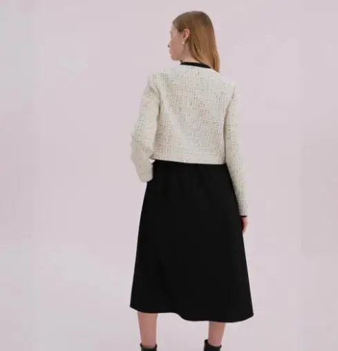 2025 Autumn/Winter New Women's Fashion Elegant Fashion Black Long Skirt Small Fragrance Set Women's Clothing