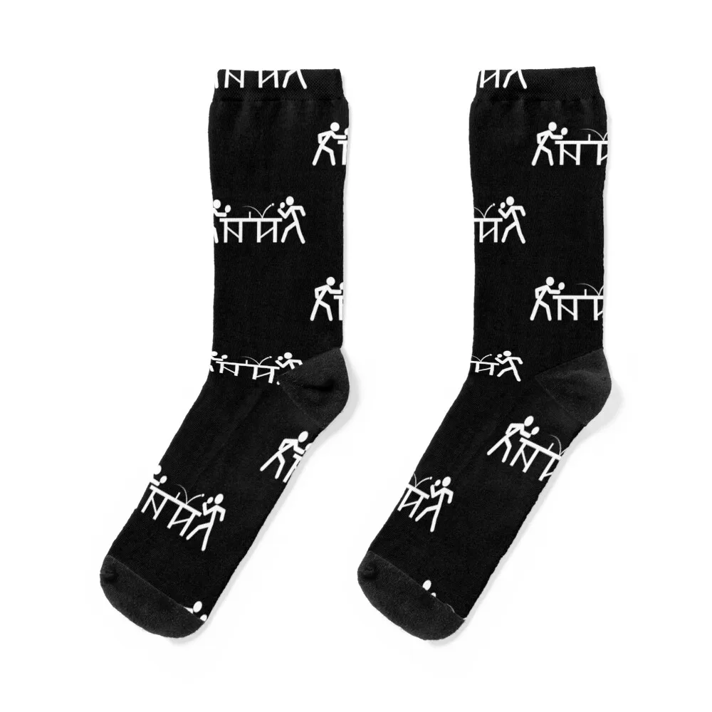 

Ping Pong Table Tennis Stick Figures Player Socks hockey kids anti-slip Men's Socks Women's