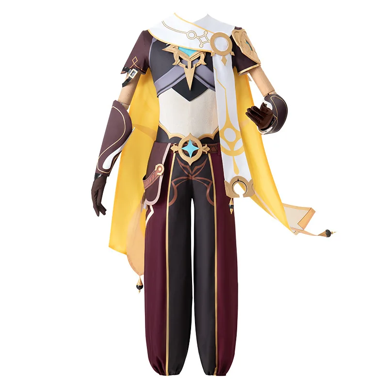 Traje de Cosplay Aether para Homens e Mulheres, Genshin Impact Game, Uniforme Aether, Peruca, Conjuntos Completos, Trajes de Halloween, Alta Qualidade