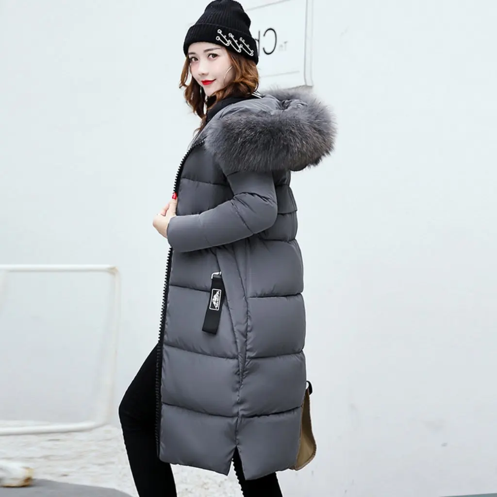 

Women's Slim Fit Cotton Outwear Knee-Length Winter Jacket Korean Style Thickened down Mid-Length Women's Outerwear