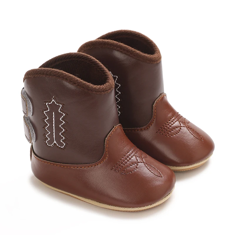 Baby Boots Made Of Soft PU and High-quality Cotton 2024 New Autumn and Winter Short Boots With Rubber Soles and Anti Slip Baby