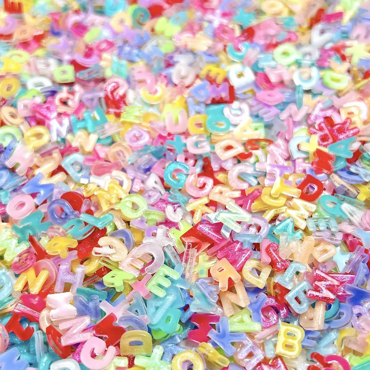 عشوائي مختلط ملون بريق رسالة مسمار سحر مضيئة الراتنج الأبجدية مسمار الفن زينة جراب هاتف DIY الحرف الملحقات #4