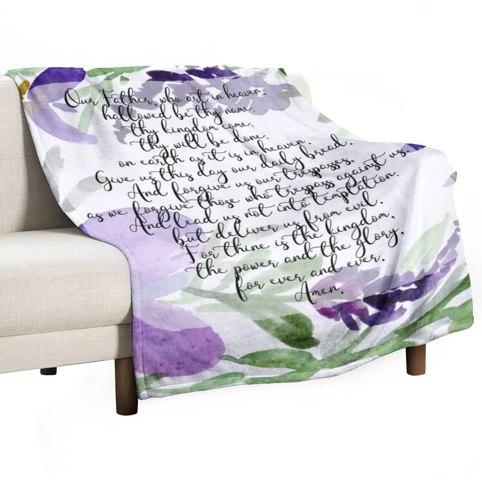 

Our Father | Daily Prayer | Scripture Art Throw Blanket warm winter Blankets For Bed Decorative Sofa Decorative Sofas Blankets