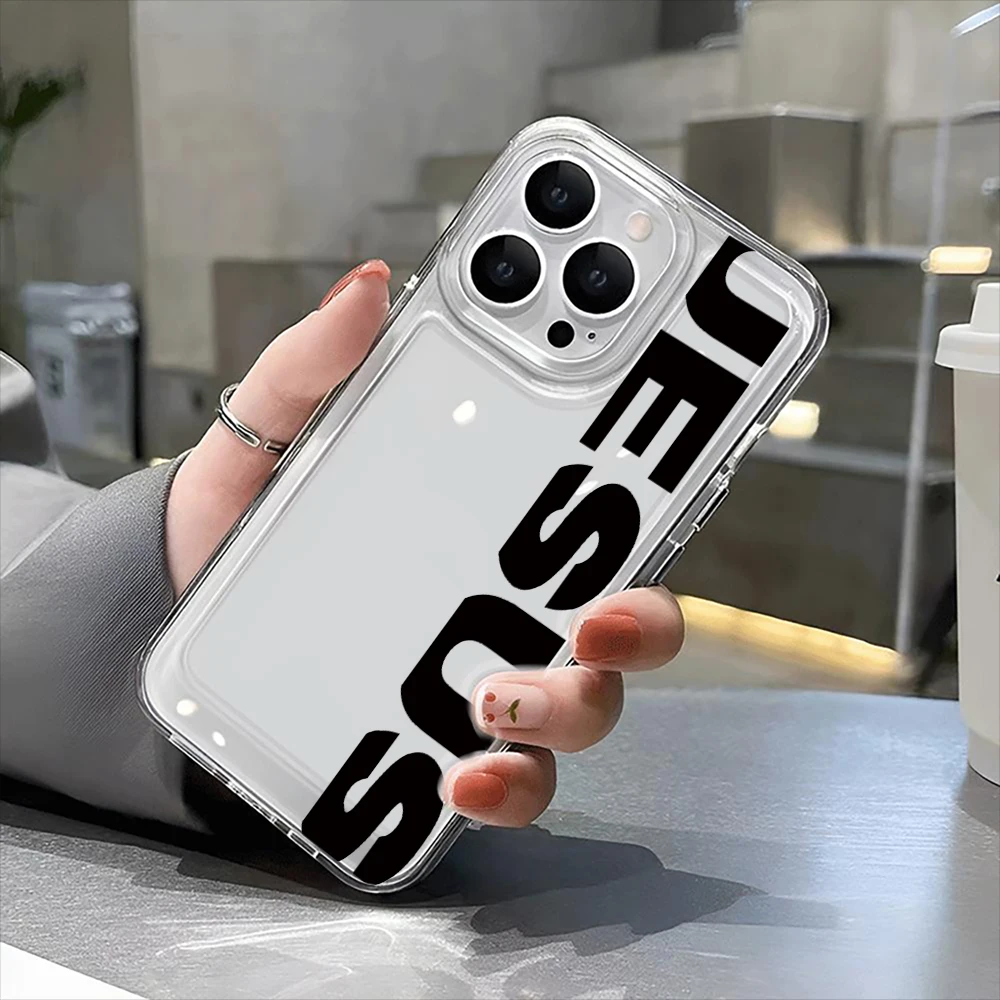 JESUS clear Phone Case for iPhone16Pro Max 16Pro 16Plus 16 15 Pro Max 15Pro 15 13 13Pro 14 12 11Pro Max Plus