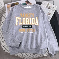 Trend Casual Woman Pullover Florida Superior Athl Style Print Hoody Warm Drop Sleeves Sweatshirt Crewneck Soft Female Streetwear 5