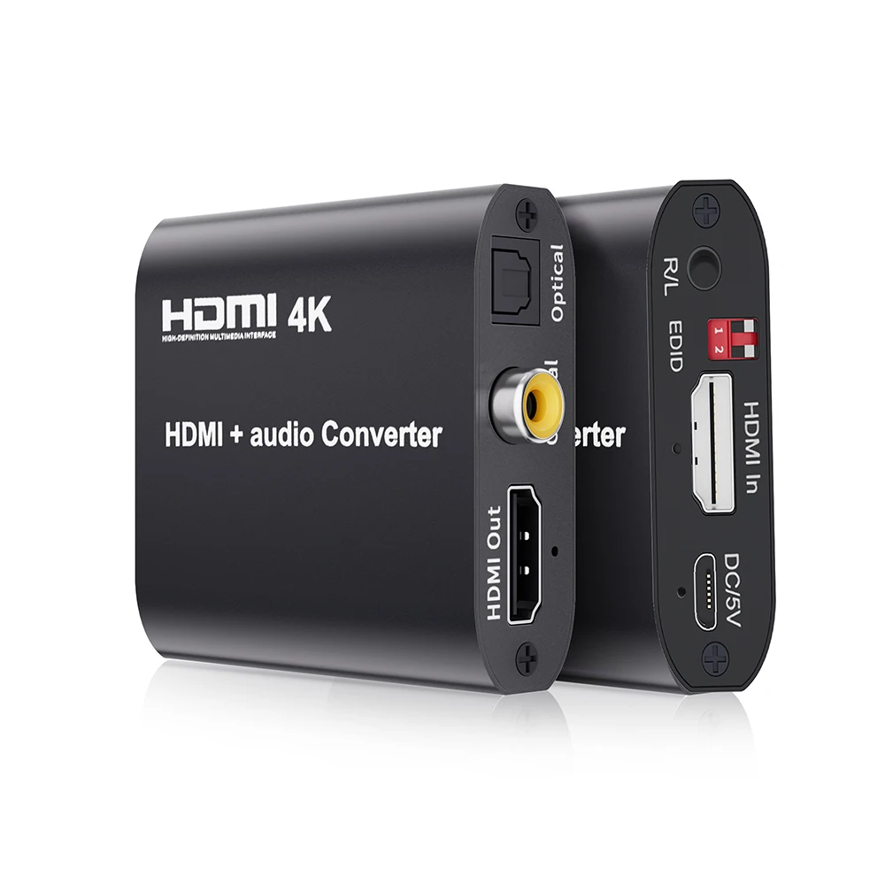 4K HDMI Audio Extractor Splitter HDMI to toslink+Coaxial+Stereo Audio converter splitter for PS4 Xbox DVD HDTV  4K 30Hz