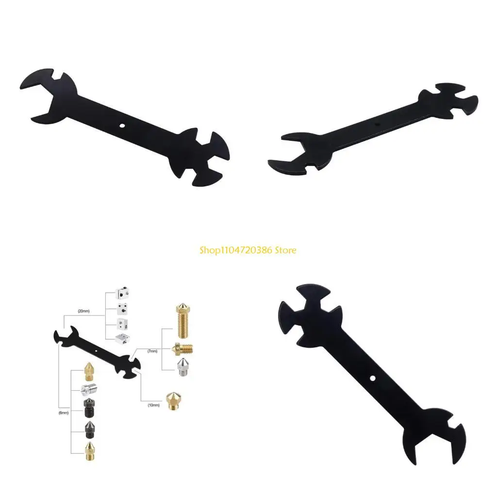 

K0EA 3D Printer 5 in 1 Spanner Replacement Installtion Tool Multi-Function DIY Wrench for CR10 Ender3 PRO MK8 MK10 Nozzle