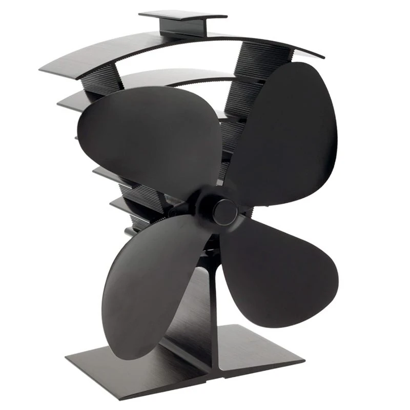 CMHI-Aluminum Temperature Wood Stove Fan Stand Withstand High Temp Heat Powered 4 Blade Wood Stove Fan Including A Safety Device