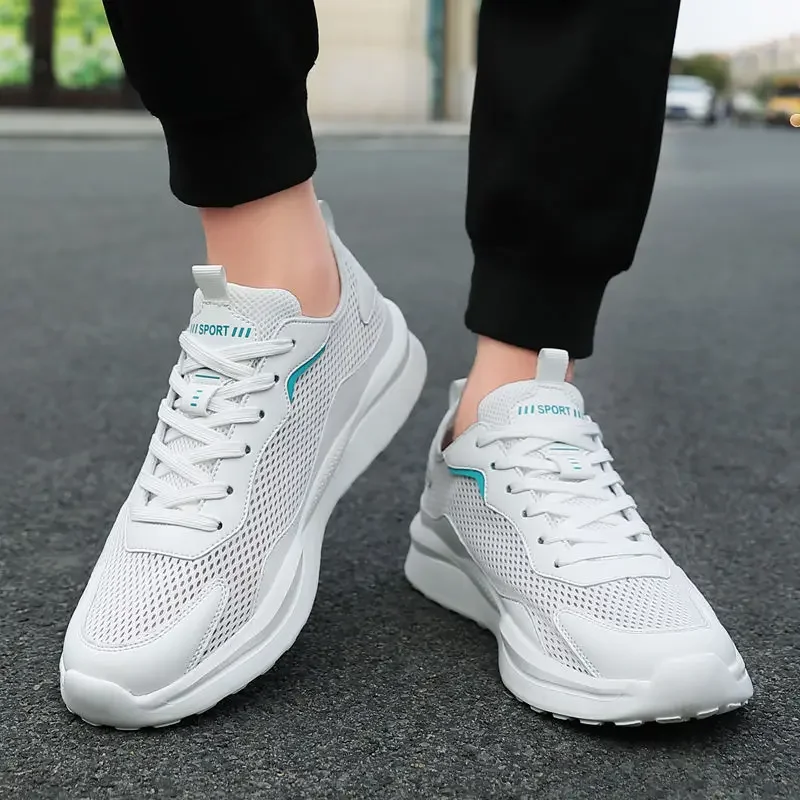 

Мужская спортивная обувь с низким берцем на толстой платформе и сетчатым верхом, дышащая распродажа, простые весенне-осенние мужские повседневные кроссовки