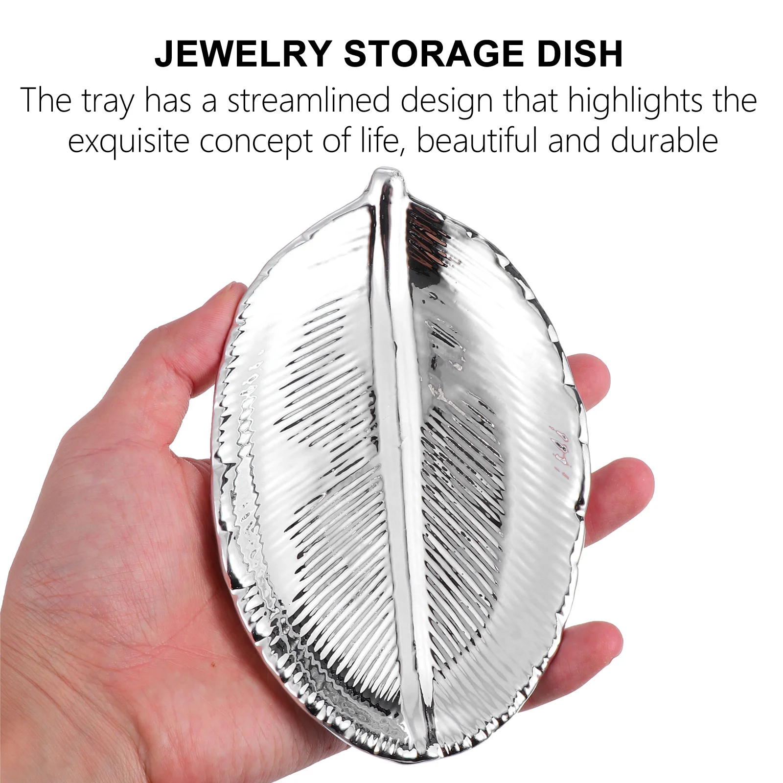 

Ceramic Jewelry Storage Dish Leaf Tray Smooth Surface Durable Jewelry Organizer for Wedding Birthday Anniversary Gift