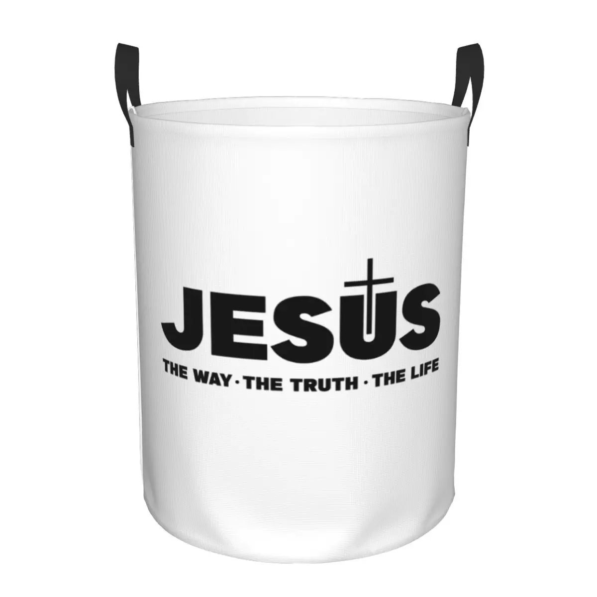 Custom Jesus Christ The Way The Truth The Life Laundry Basket Christian Faith Clothing Hamper Toys Organizer Storage Bins