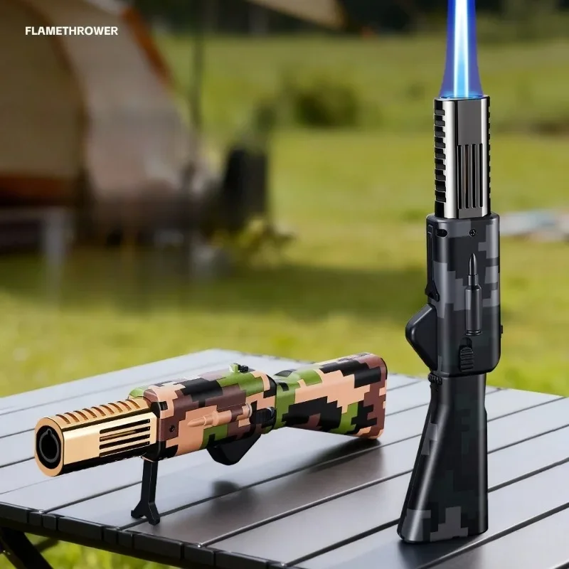 2026 Creative Folding Stand Long Handle High Power Welding Gun Butane Gas Torch Lighter Safety Lock Fire Switch Cigar Lighters