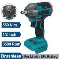 550N.m Cordless Electric Impact Wrench 1/2 Inch Brushless Electric Wrench Hand Drill Socket Power Tool For Makita 18V Battery