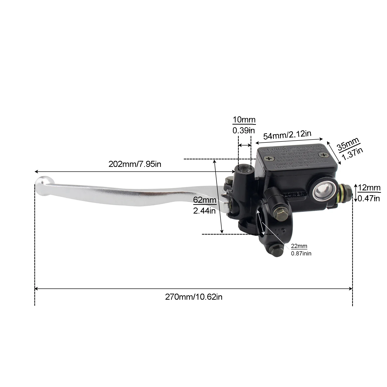 Uniwersalna kierownica 22mm M10 śruba banjo motocykl przedni prawy cylinder hamulcowy pasuje do Honda Suzuki Kawasaki/Yamaha — zdjęcie 3