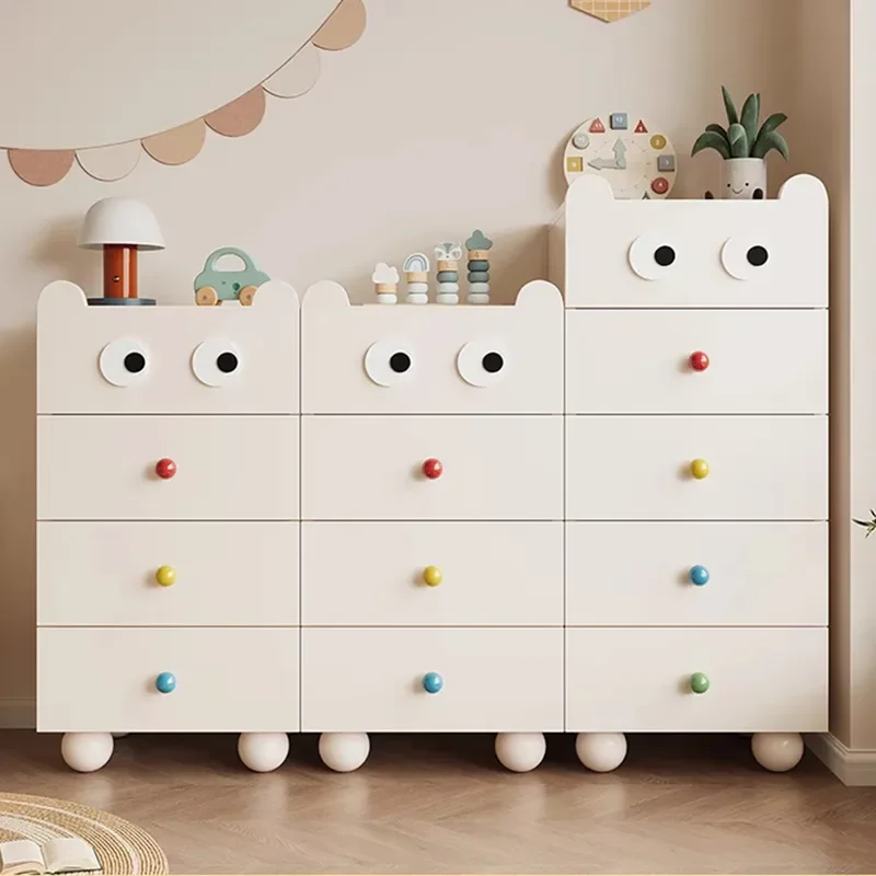for Solid Wood Children's Chest Cabinet 5 Drawer Storage Unit for Bedroom Bedside Table Living Room Furniture Premium Sense
