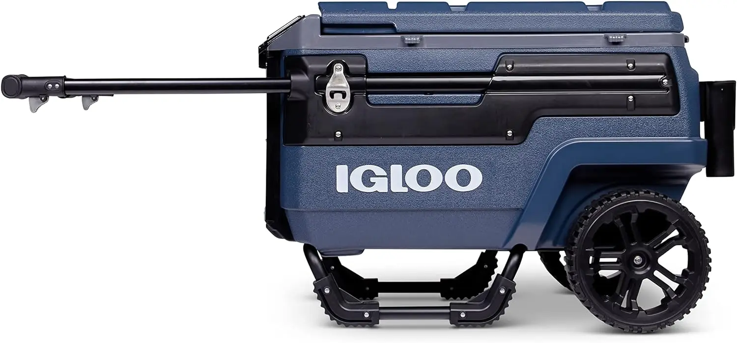 Igloo 70 Qt Premium Trailmate Wheeled Rolling Cooler, Rugged Blue