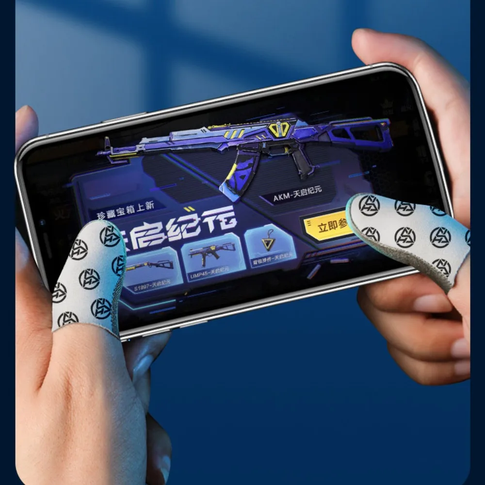 

Silver Fiber Sweatproof Competitive Games Esports Fingertips Touch Screen Gloves Gaming Finger Gloves Finger Cuff Thumb Gloves