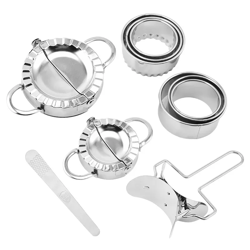 304 Stainless Steel Dumpling Making Tool Chinese Wonton Goya Dough Pie Ravioli Pierogi Cutter Press Pot Sticker Molds