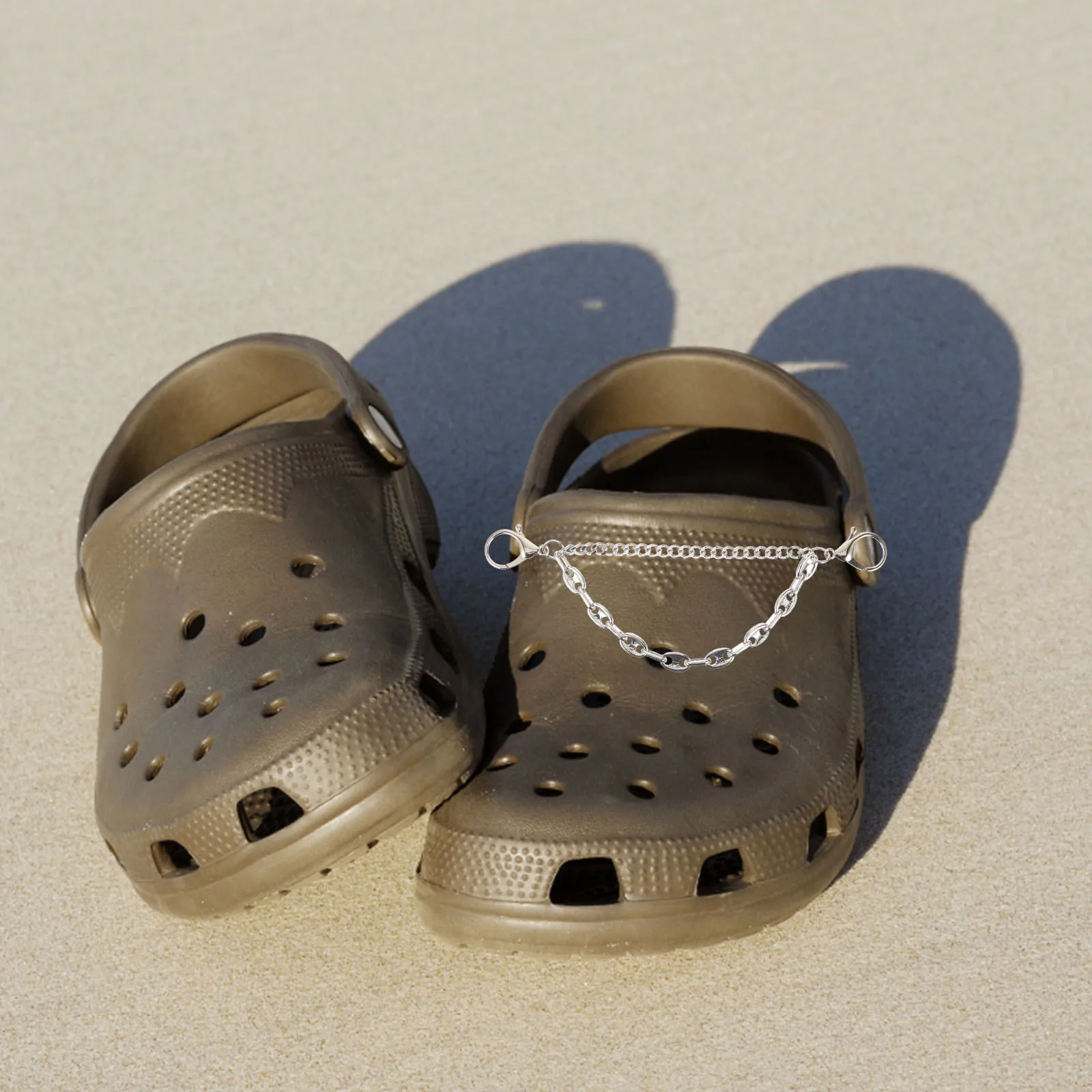 

4Pcs Metal Shoe Chains Punk Charms Accessories Decoration Sandals Men Women Charms Shoes Accessories