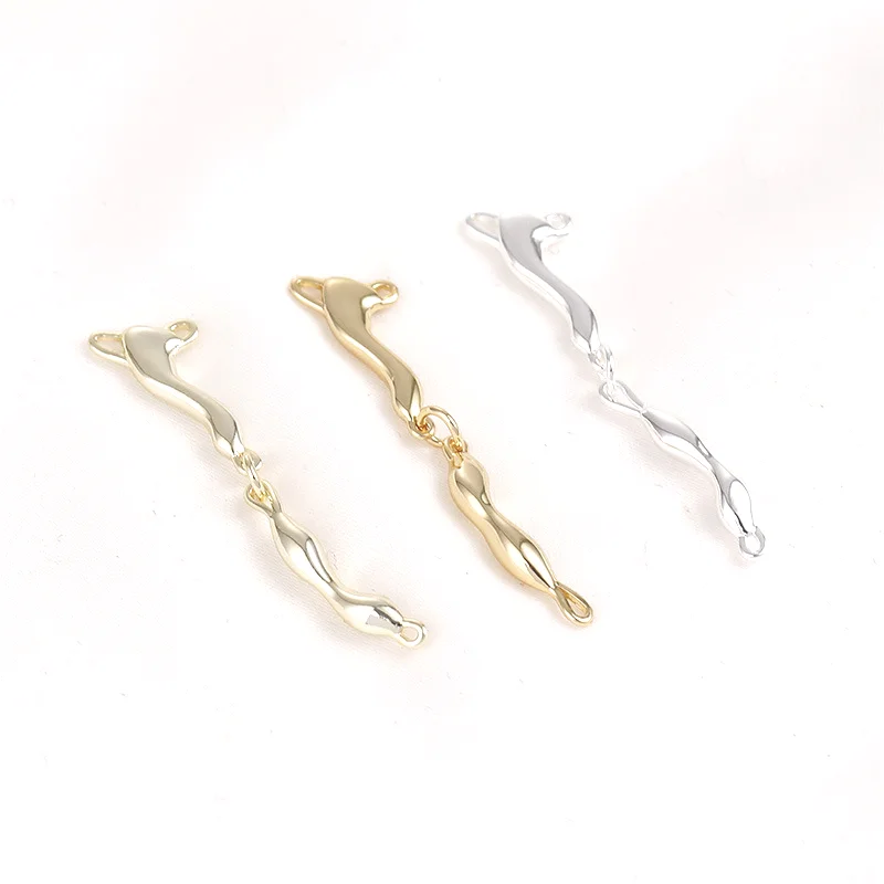 

1 шт. двойной подвесной шатун в форме ветки с медным покрытием 18-каратным золотом, аксессуар «сделай сам», ожерелье ручной работы из бисера, ювелирный материал