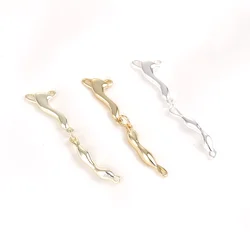1 Piece 18k Copper Clad Gold Branch Shaped Double Hanging Connecting Rod Accessory DIY Handmade Beaded Necklace Jewelry Material