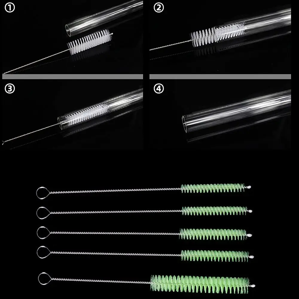 Colorful Multi-purpose Straw Cleaning Brush Nylon Bottle Accessory Glass Tube Brush Slot Brush for Office Kitchen