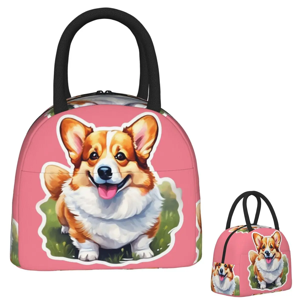 

Акварельные сумки для обеда Corgi, изолированная коробка для бенто, портативная сумка для обеда, многоразовые сумки для пикника, сумка-холодильник для женщин и детей, офис