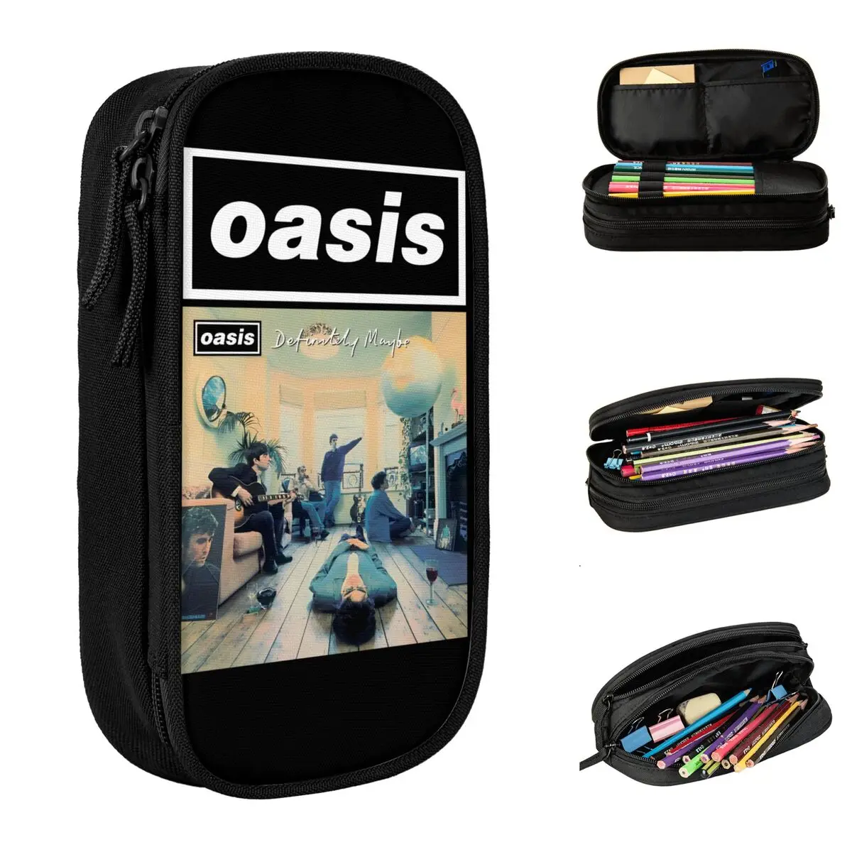 

Чехол для карандашей O-Oasis в стиле рок-группы, чехол для ручек и карандашей для девочек и мальчиков, вместительные сумки, школьные принадлежности